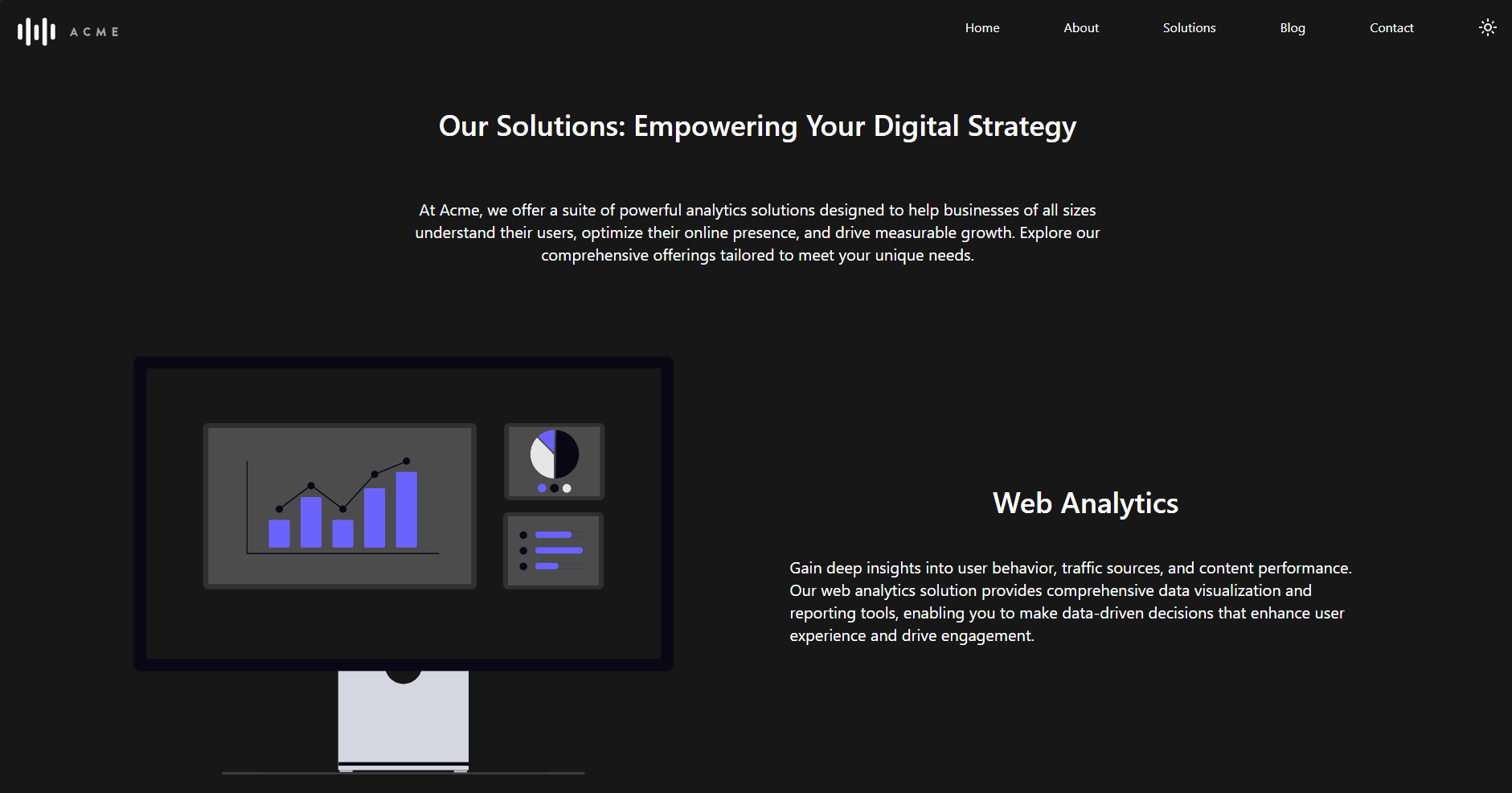 "Template company website solutions
page"